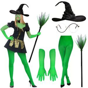 8542 5 Pcs Halloween Witch Costume Set For Halloween Movie